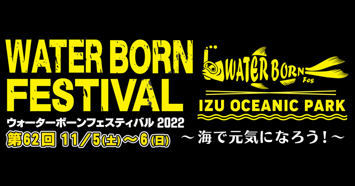 第62回「Waterborn Festival～海で元気になろう！～」2022年11月5日(土)～6日(日)に開催